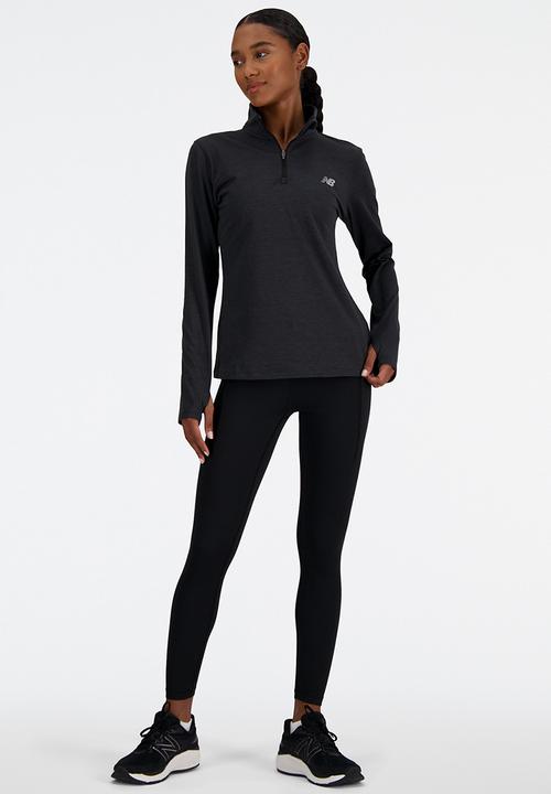 New Balance  - New Balance Space Dye QTR Zip - Black Heather