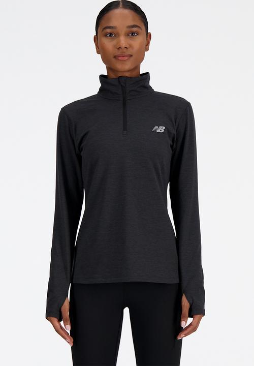 New Balance  - New Balance Space Dye QTR Zip - Black Heather