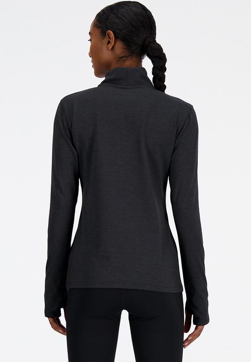 New Balance  - New Balance Space Dye QTR Zip - Black Heather