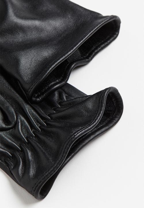 H&M - Leather gloves - black