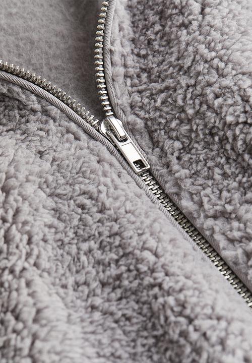 H&M - Teddy zip-through hoodie - grey