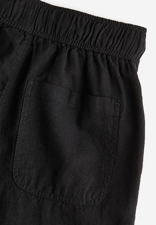 H&M - Linen-blend shorts - black