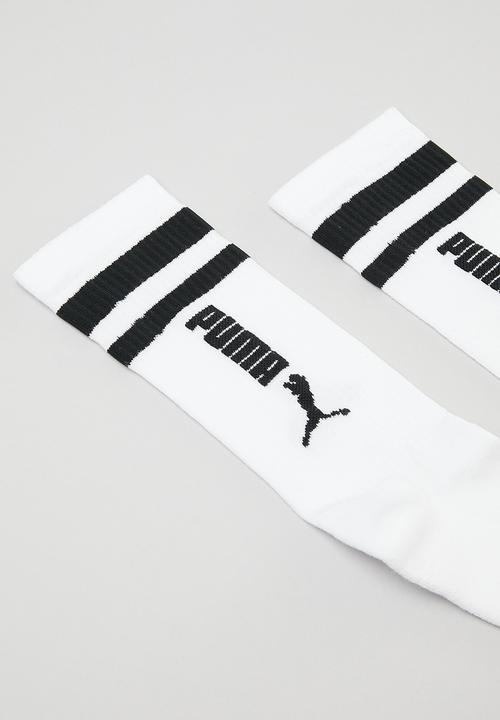 PUMA - Mens mid calf no.2 logo sock - white