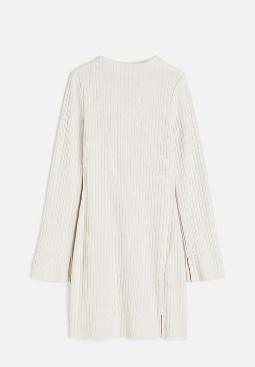 H&M - Ribbed bodycon dress - light beige