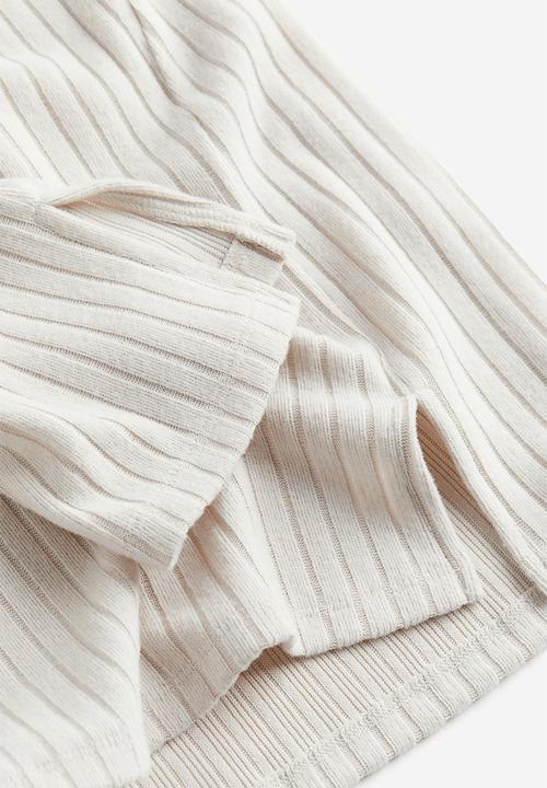 H&M - Ribbed bodycon dress - light beige