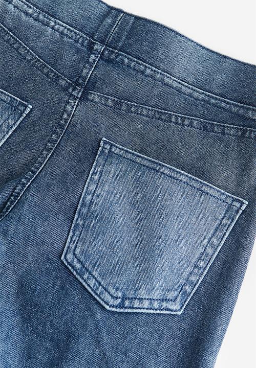 H&M - Wide trousers - dark denim blue/block-coloured 