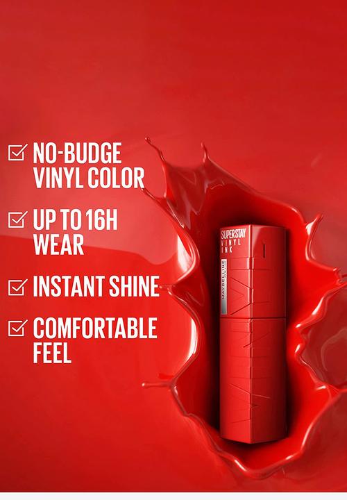 Maybelline - Superstay Vinyl Ink Liquid Lipstick, Smudge-free, Shine Finish - 30 Unrivaled