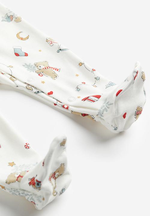 H&M - Sleepsuit with full feet - white patterned