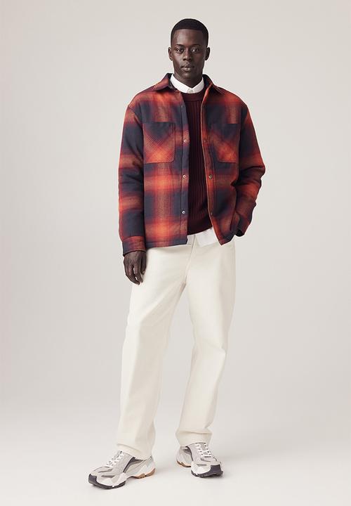 H&M - Padded overshirt - red black checked