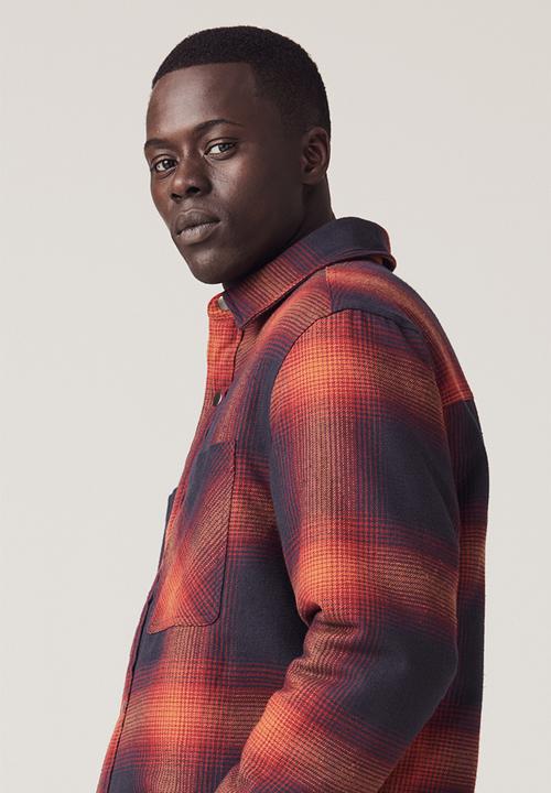 H&M - Padded overshirt - red black checked