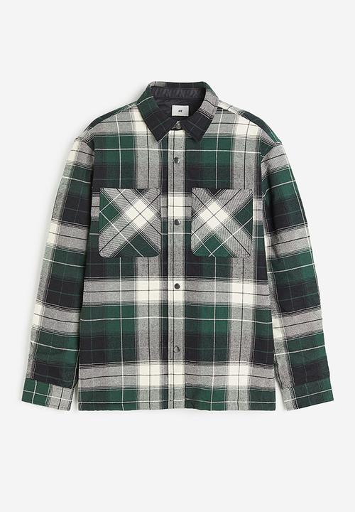 H&M - Padded overshirt - green checked 
