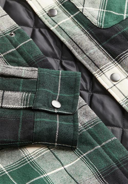 H&M - Padded overshirt - green checked 