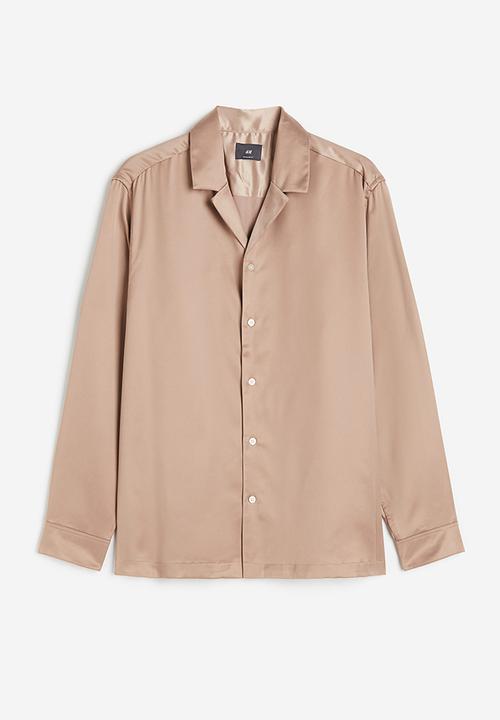 H&M - Regular fit satin resort shirt - beige