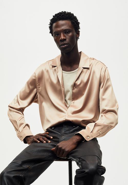 H&M - Regular fit satin resort shirt - beige