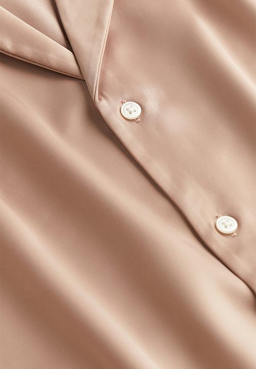 H&M - Regular fit satin resort shirt - beige