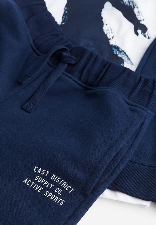 H&M - 3-Piece printed set - navy blue/white