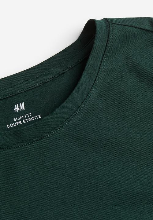H&M - Slim fit jersey top - forest green