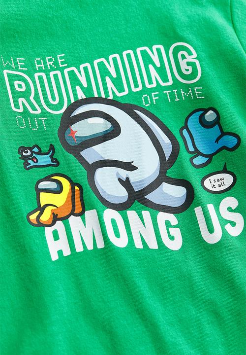 H&M - Printed long-sleeved T-shirt - bright green/among us