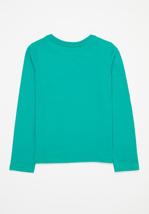 Pop Candy - 2 Pack l/s graphic tee - green & white stripe