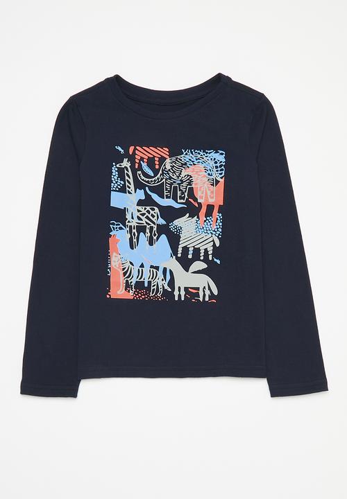 Pop Candy - 2 Pack l/s graphic tee - navy & grey