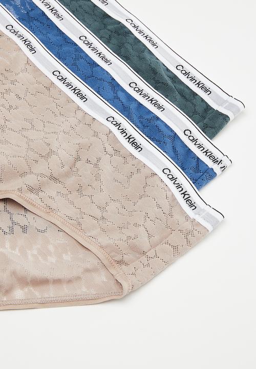 Calvin Klein - Plus Bikini 3pack - true navy/sphinx/dark slate