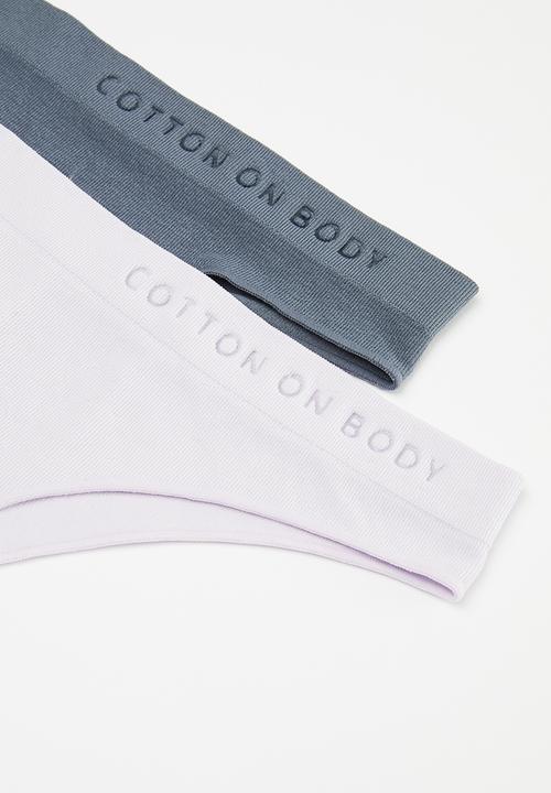 Cotton On - Seamless Hipster Brasiliano Brief 2Pk - Infinity Blue/Lilac Breeze