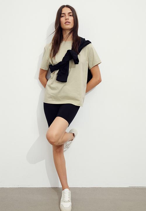 H&M - Cotton t-shirt - light khaki green