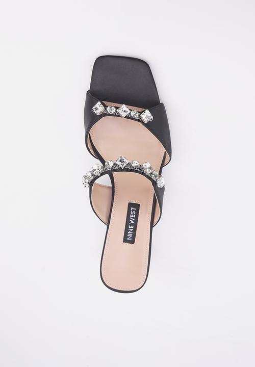 Nine West - Granile slip on satin heel - black
