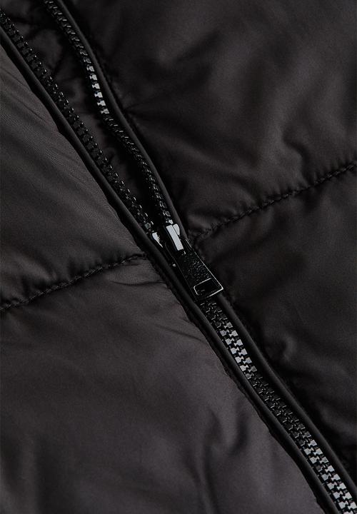 H&M - Hooded puffer jacket - black