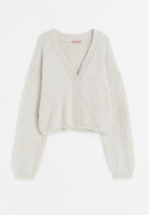 H&M - Fluffy-knit cardigan - light greige