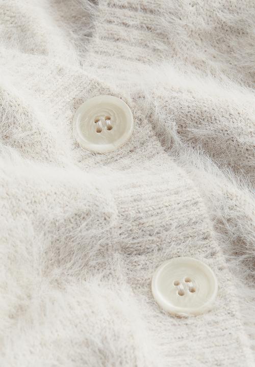 H&M - Fluffy-knit cardigan - light greige