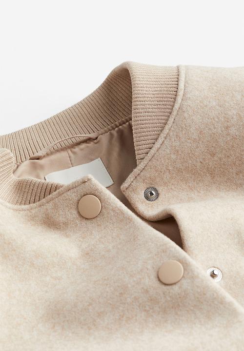 H&M - Cropped bomber jacket - beige