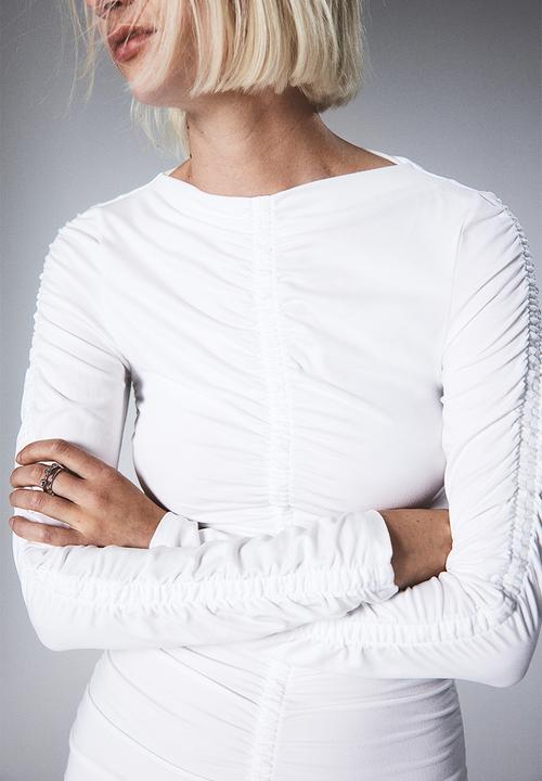 H&M - Draped bodycon dress - cream 