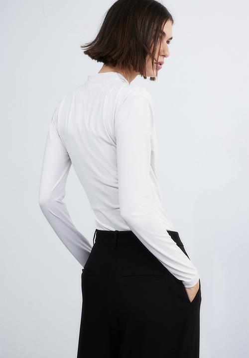 H&M - Jersey wrap top - cream