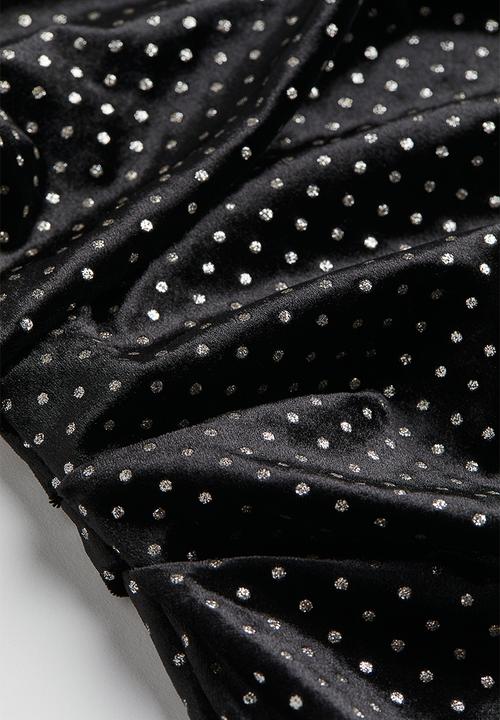 H&M - One-shoulder bodycon dress - black glittery
