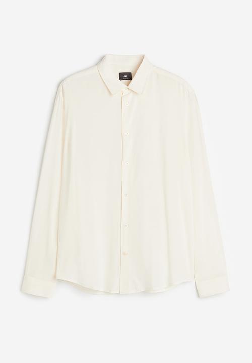 H&M - Regular fit viscose shirt - cream 