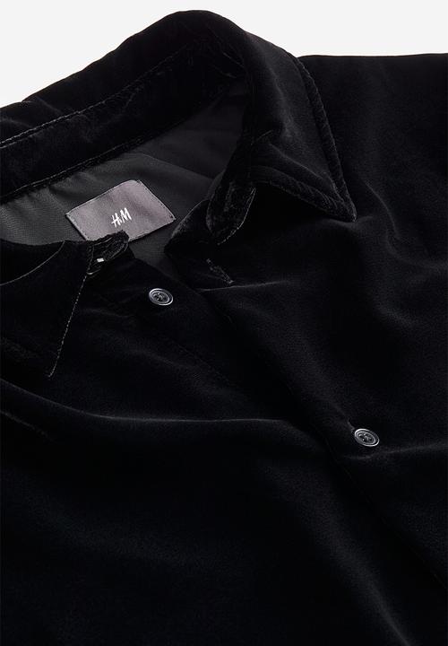 H&M - Regular fit velvet shirt - black