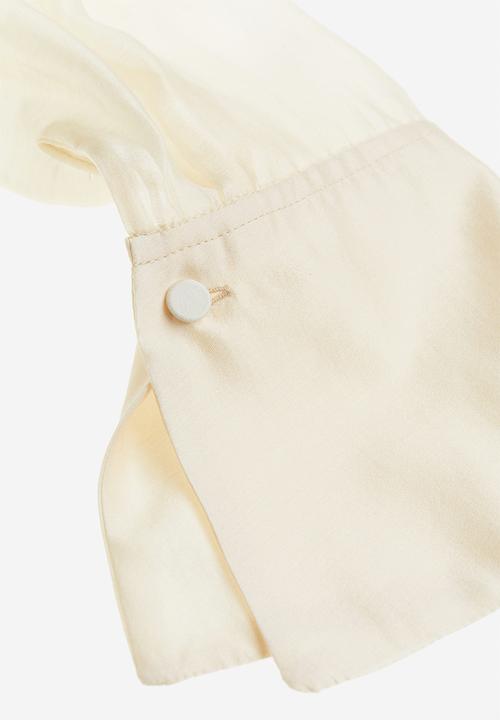 H&M - Tie-neck blouse - light beige