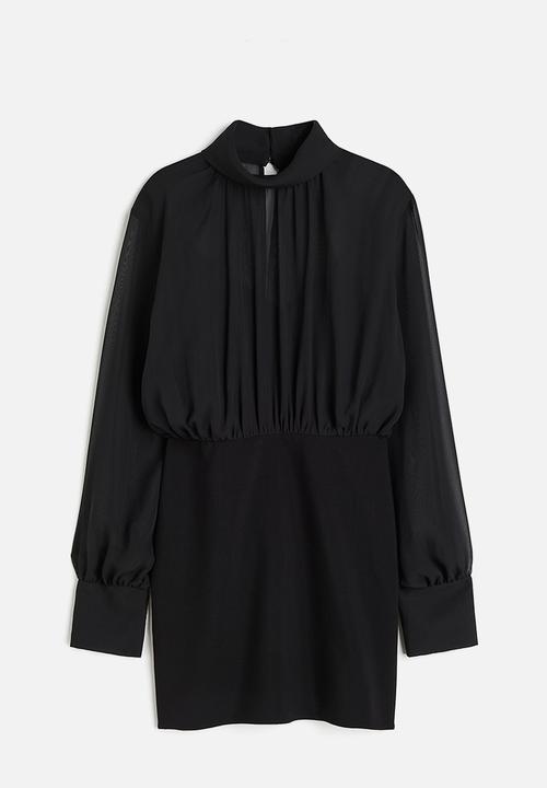 H&M - Stand-up collar dress - black