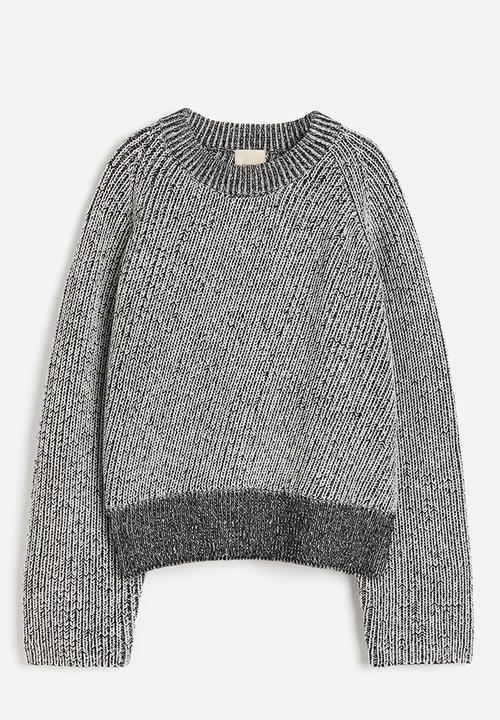 H&M - Wool-blend jumper - white/black marl