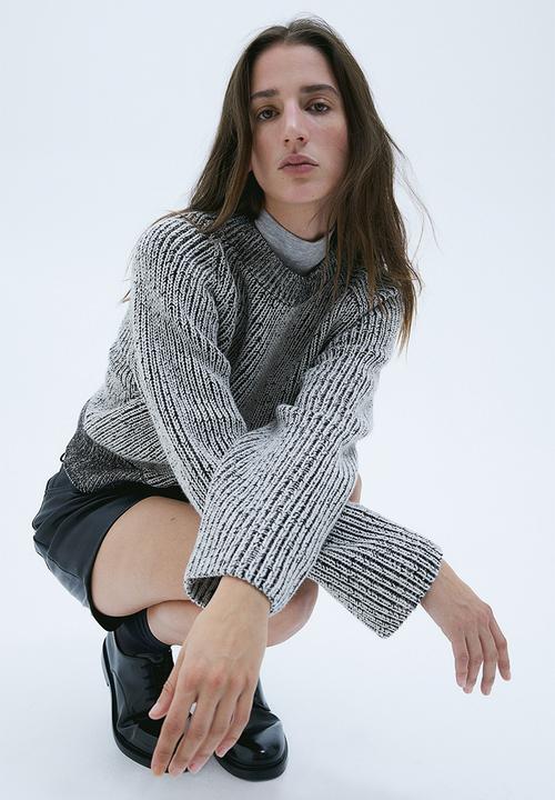 H&M - Wool-blend jumper - white/black marl