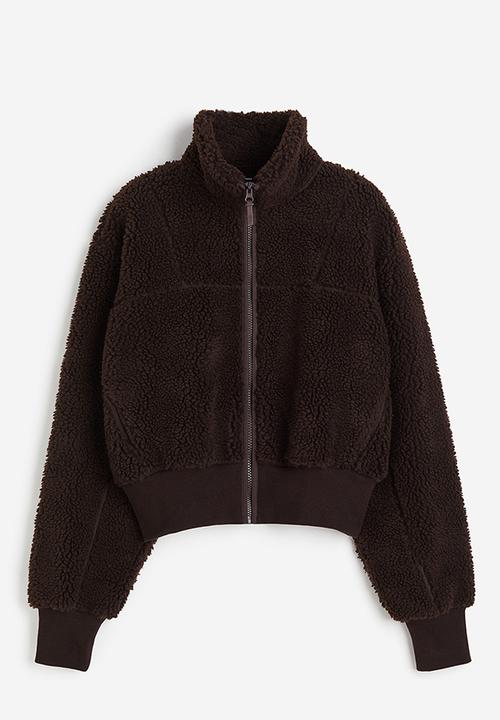 H&M - Zip-through teddy top - dark brown