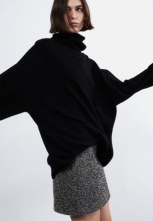 H&M - Textured mini skirt - dark grey