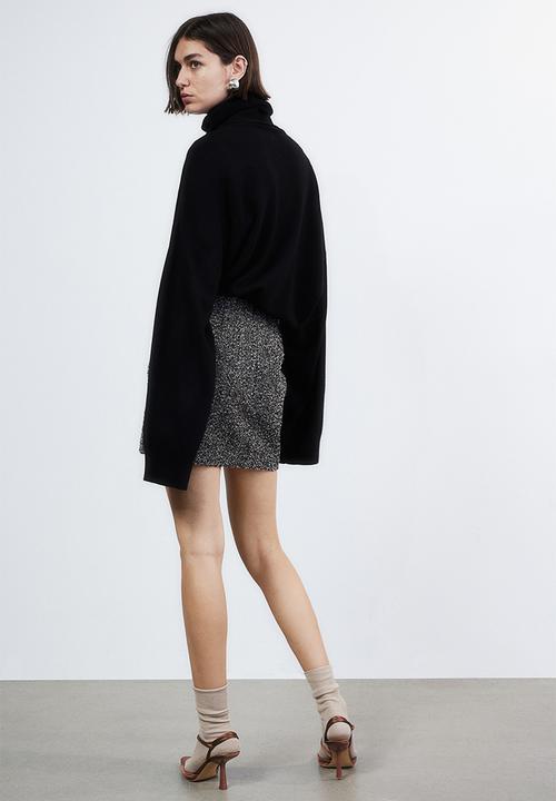 H&M - Textured mini skirt - dark grey