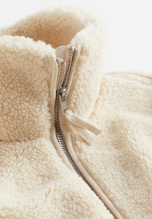 H&M - Zip-through teddy jacket - light beige