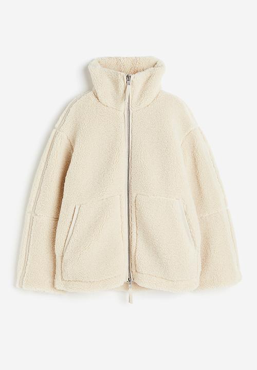 H&M - Zip-through teddy jacket - light beige