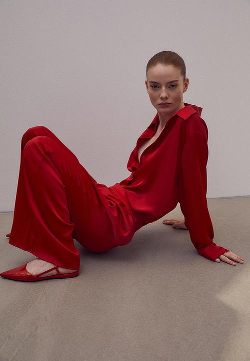 H&M - Pointed-collar shirt - red