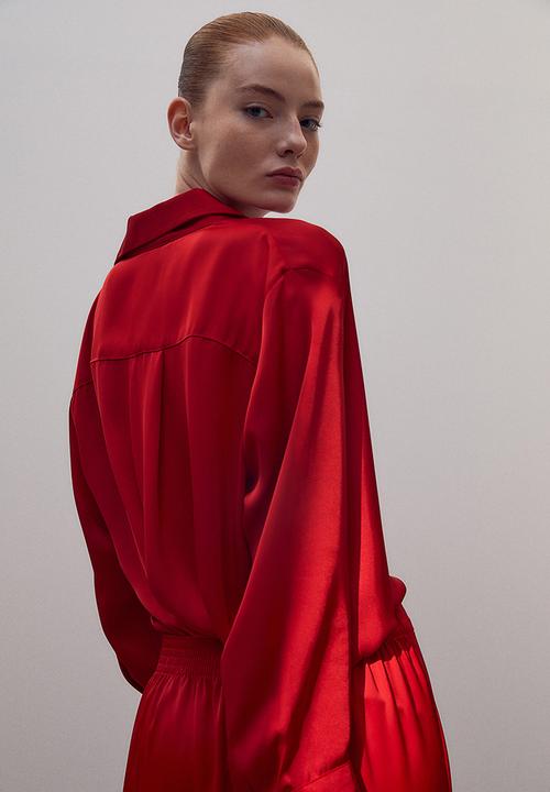 H&M - Pointed-collar shirt - red
