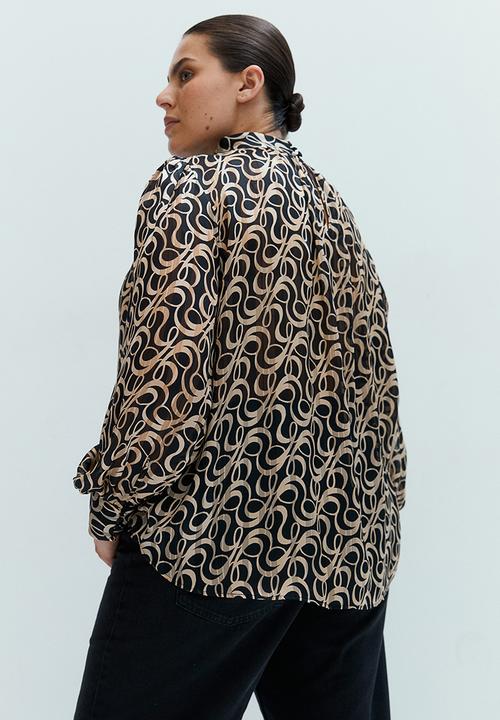 H&M - Patterned blouse - black/beige patterned