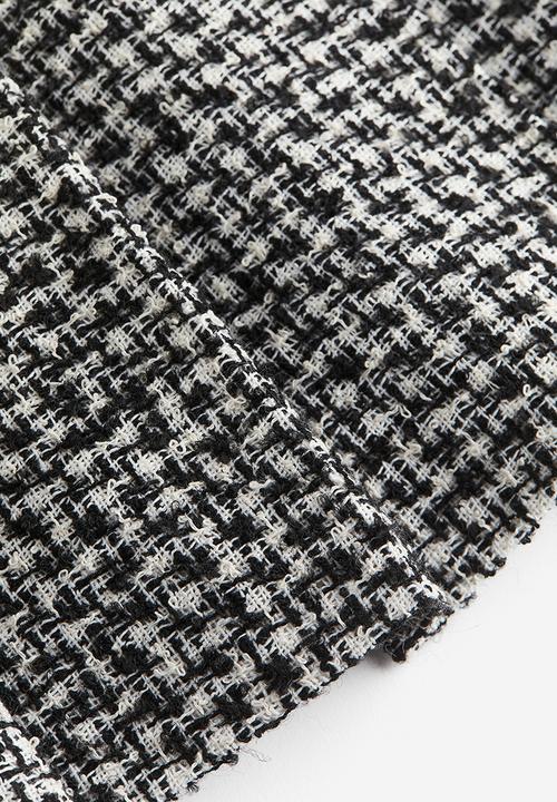 H&M - Pleated mini skirt - black/checked
